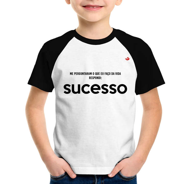 Camiseta Raglan Infantil O que faço da vida? Sucesso