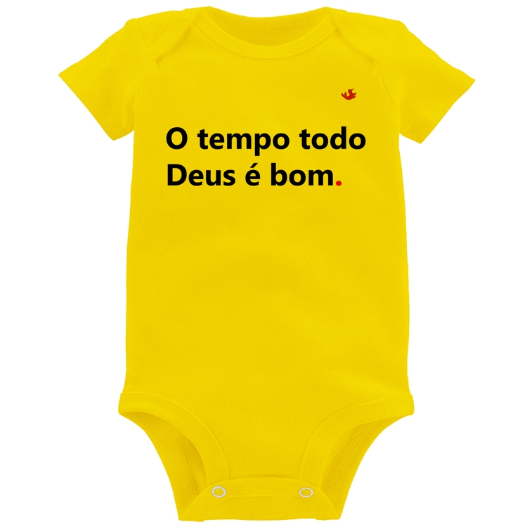 Body Bebê O tempo todo Deus é bom - Amarelo