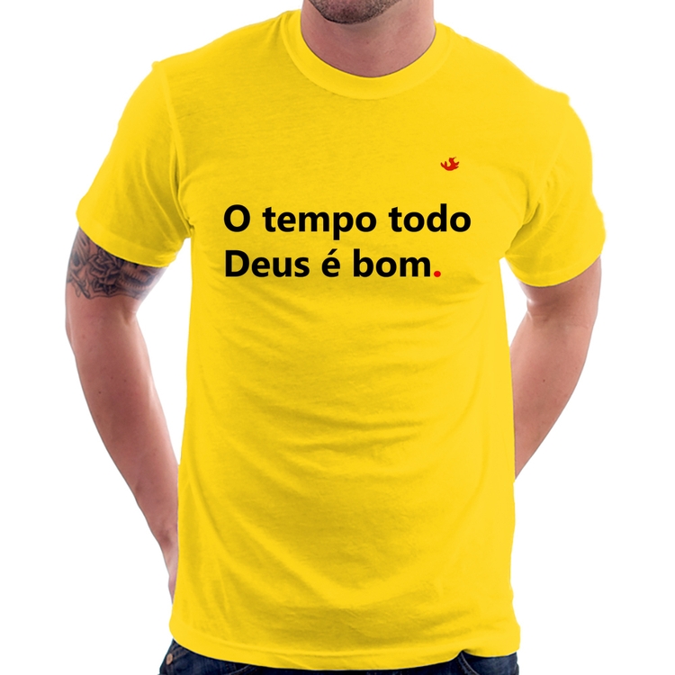Camiseta O tempo todo Deus é bom - Amarela