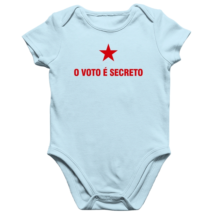 Body Bebê Algodão O voto é secreto - Azul Bebê