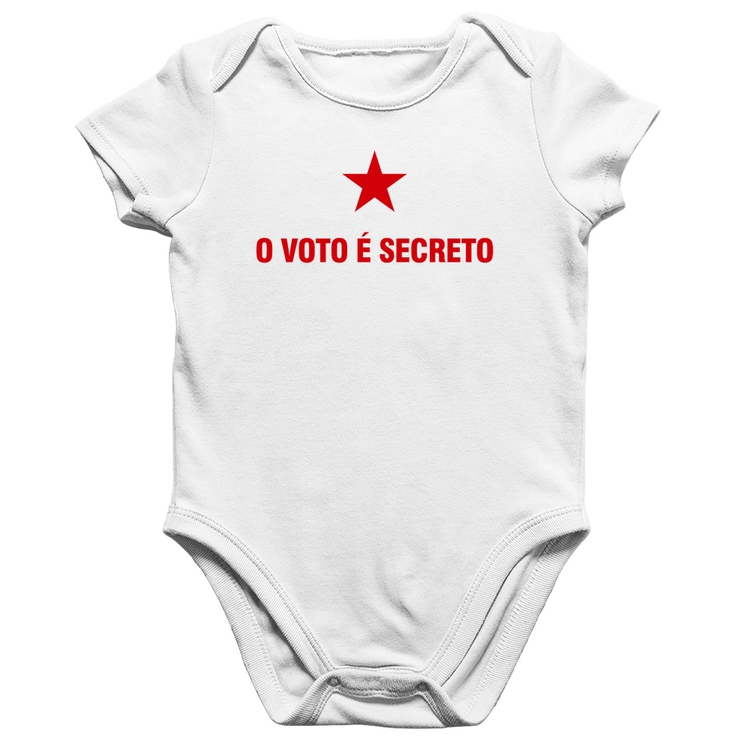 Body Bebê Algodão O voto é secreto - Branco