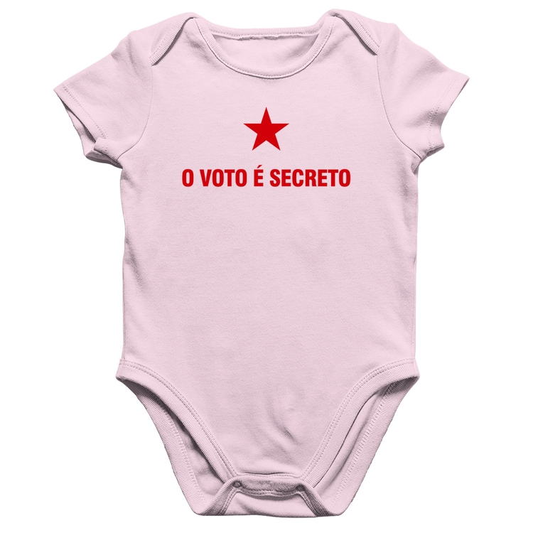 Body Bebê Algodão O voto é secreto - Rosa Bebê