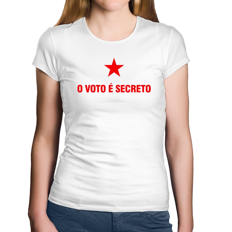 Baby Look Algodão O voto é secreto - Branca