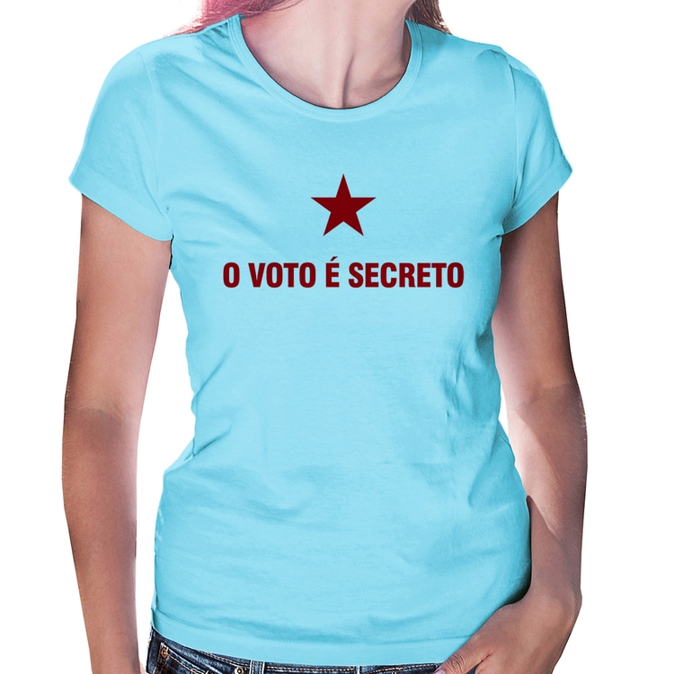 Baby Look O voto é secreto - Azul Bebê