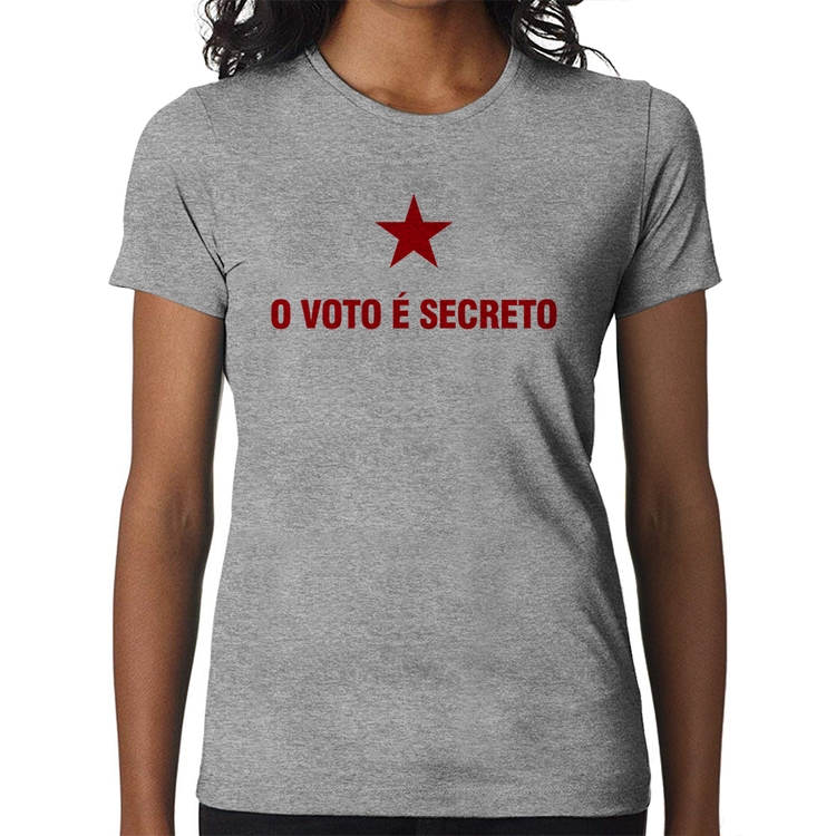 Baby Look O voto é secreto - Cinza