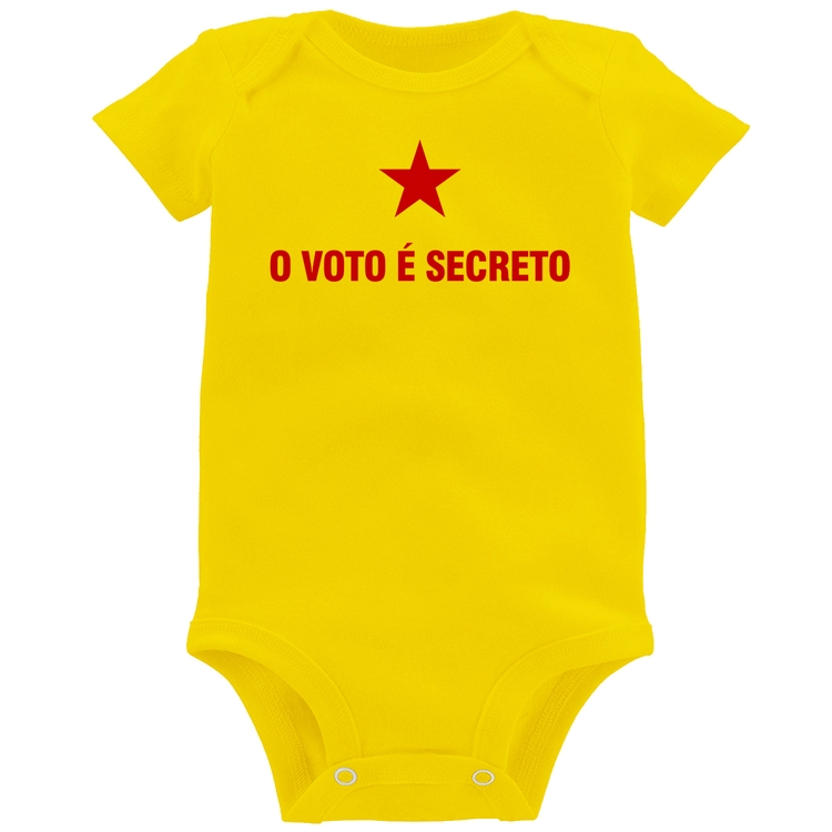 Body Bebê O voto é secreto - Amarelo