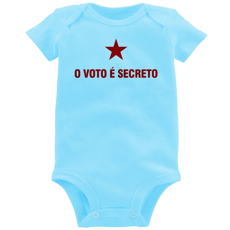 Body Bebê O voto é secreto - Azul Bebê