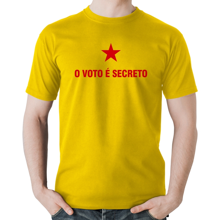 Camiseta Algodão O voto é secreto - Amarela