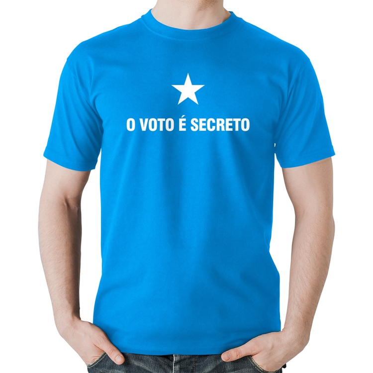 Camiseta Algodão O voto é secreto - Azul