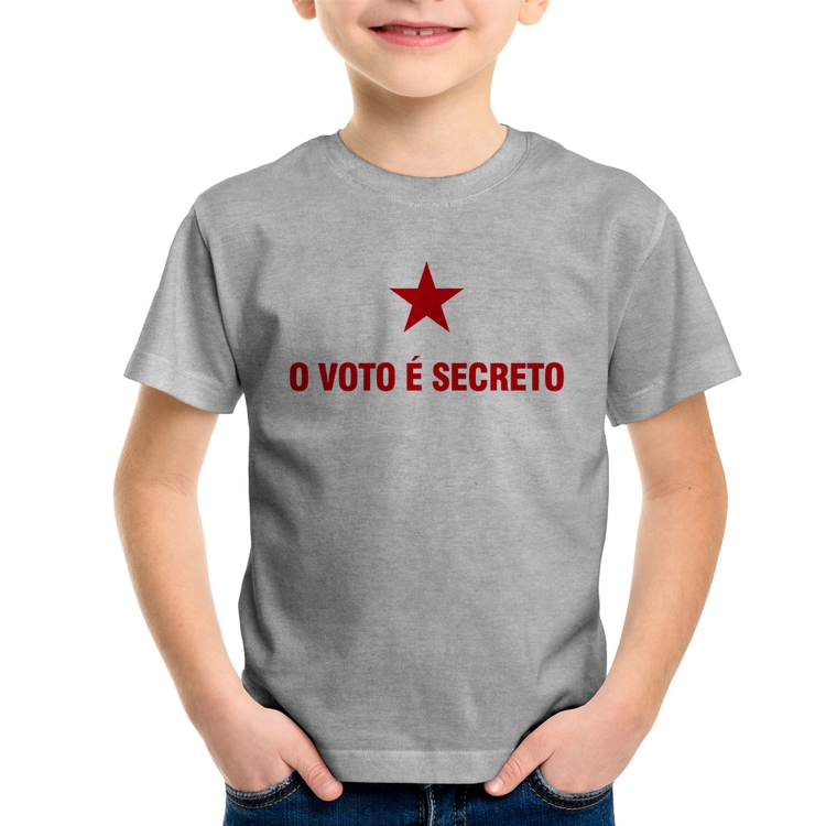 Camiseta Infantil O voto é secreto - Cinza