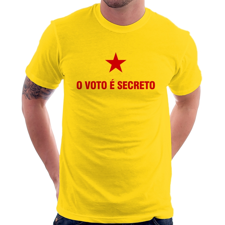 Camiseta O voto é secreto - Amarela