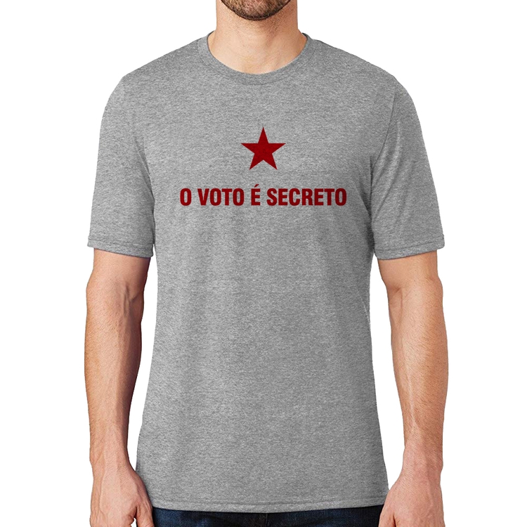 Camiseta O voto é secreto - Cinza