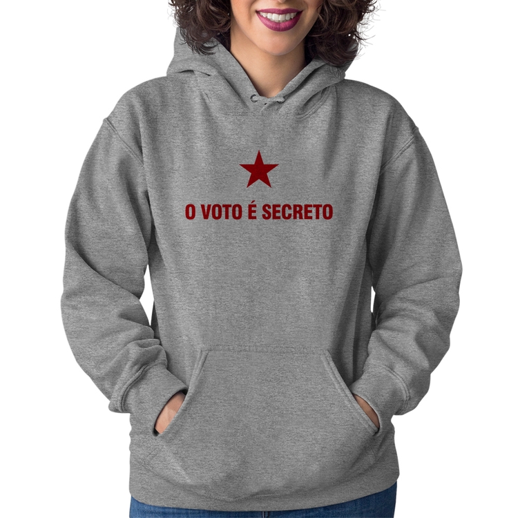Moletom Feminino O voto é secreto - Cinza