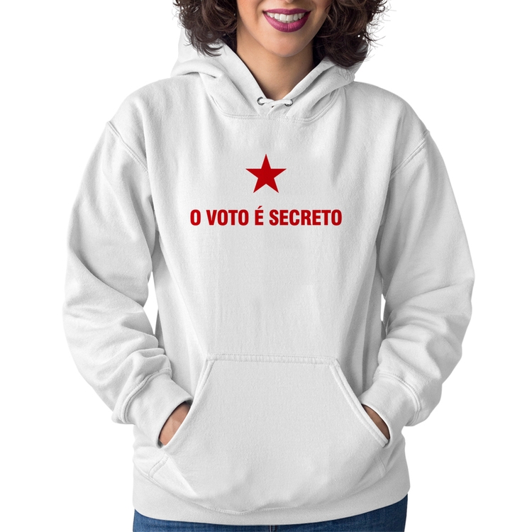 Moletom Feminino O voto é secreto - Branco