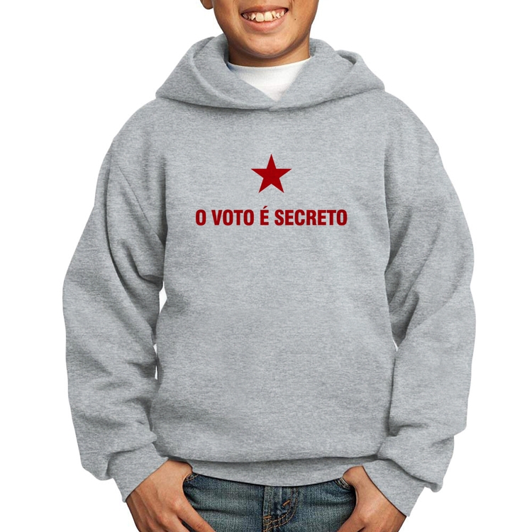 Moletom Infantil O voto é secreto - Cinza