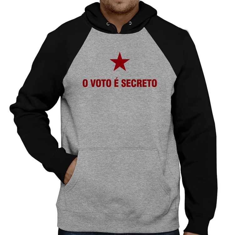 Moletom O voto é secreto - Cinza/Preto