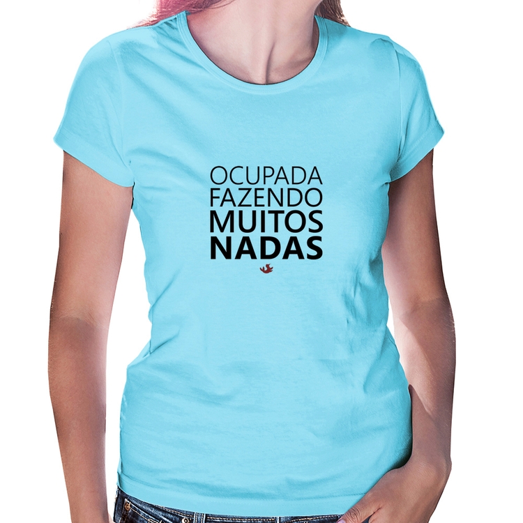 Baby Look Ocupada fazendo muitos nadas - Azul Bebê