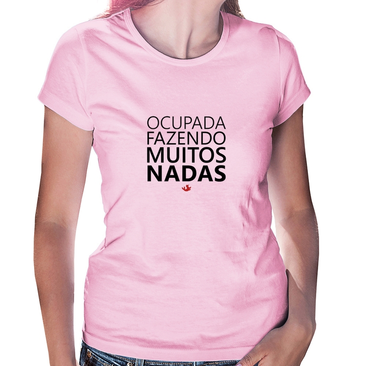 Baby Look Ocupada fazendo muitos nadas - Rosa Bebê