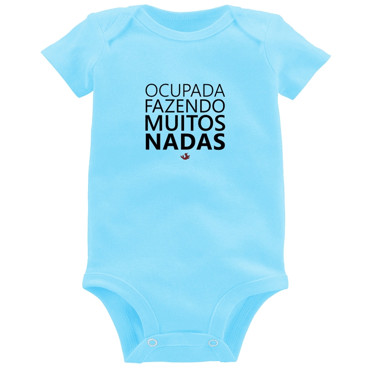 Body Bebê Ocupada fazendo muitos nadas - Azul Bebê