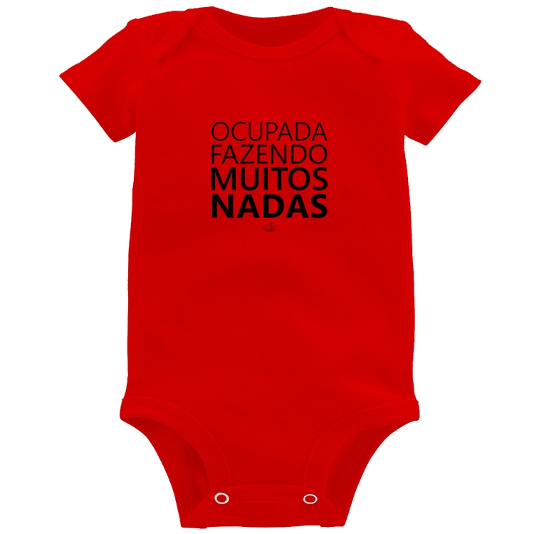 Body Bebê Ocupada fazendo muitos nadas - Vermelho