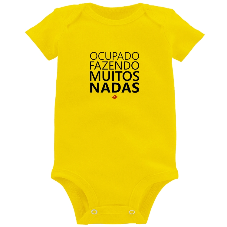 Body Bebê Ocupado fazendo muitos nadas - Amarelo