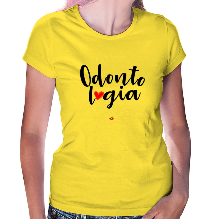 Baby Look Odontologia por amor - Amarela