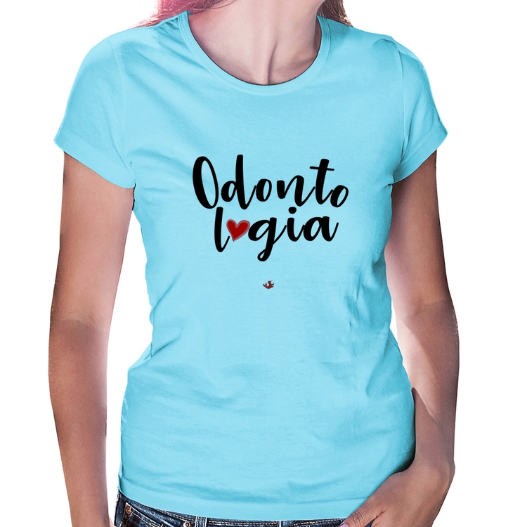 Baby Look Odontologia por amor - Azul Bebê