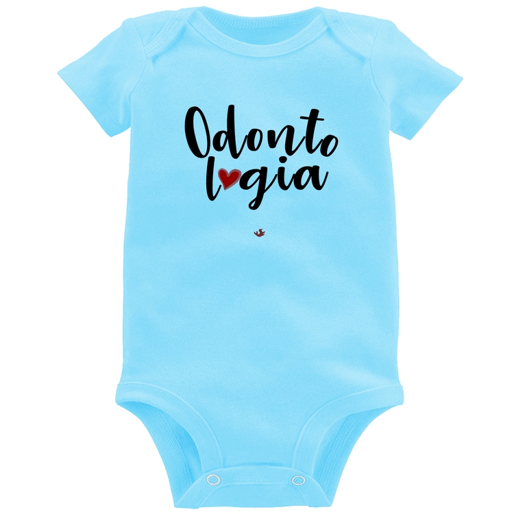 Body Bebê Odontologia por amor - Azul Bebê