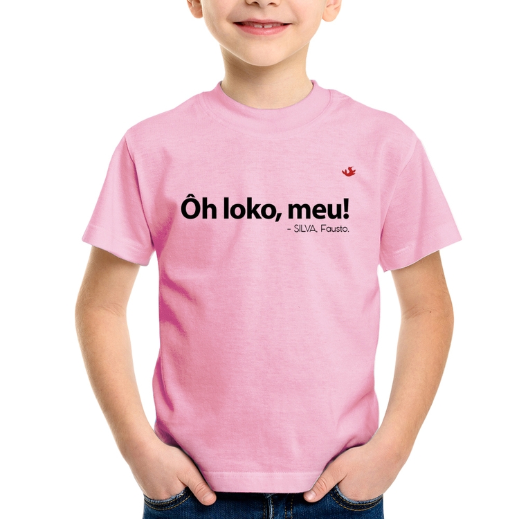 Camiseta Infantil Ôh loko, meu! - Rosa Bebê