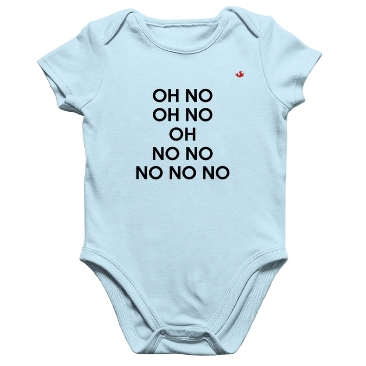Body Bebê Algodão OH NO! - Azul Bebê