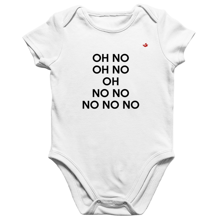 Body Bebê Algodão OH NO! - Branco