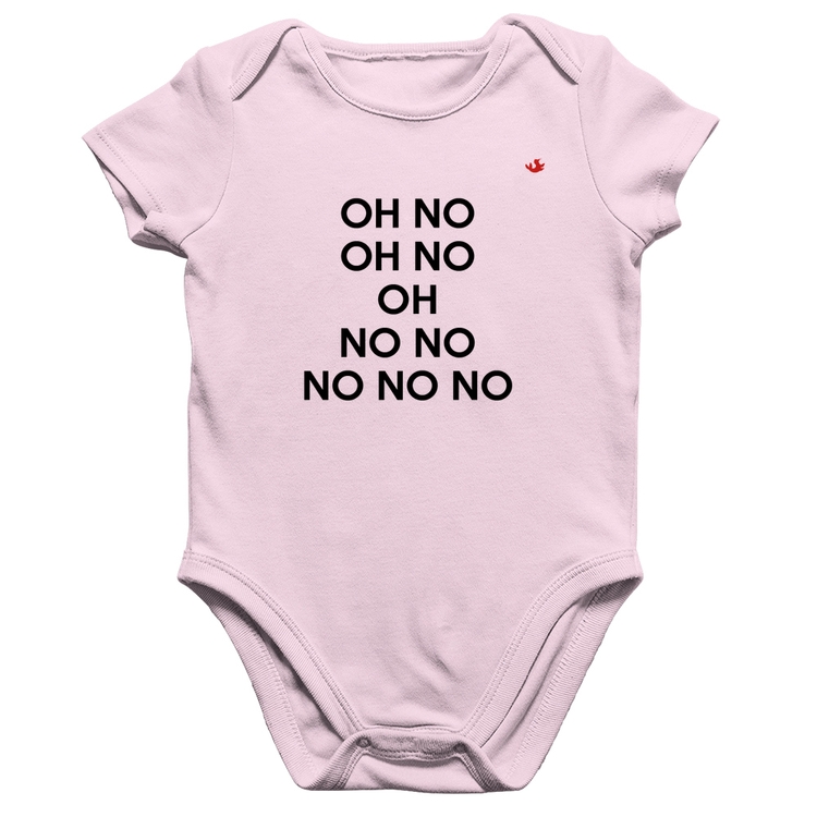 Body Bebê Algodão OH NO! - Rosa Bebê