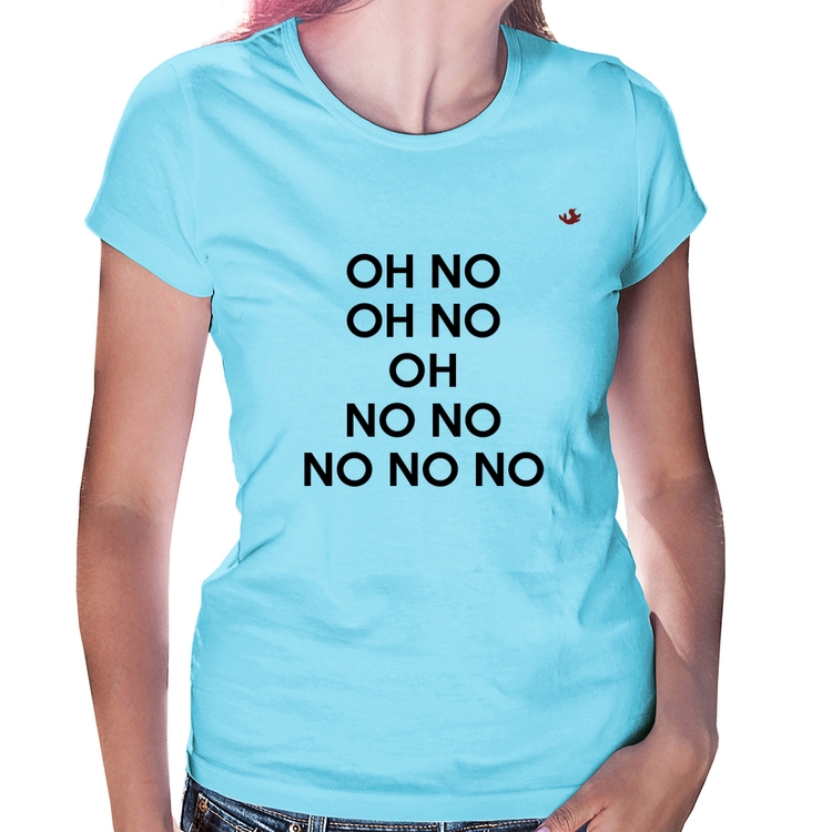 Baby Look OH NO! - Azul Bebê