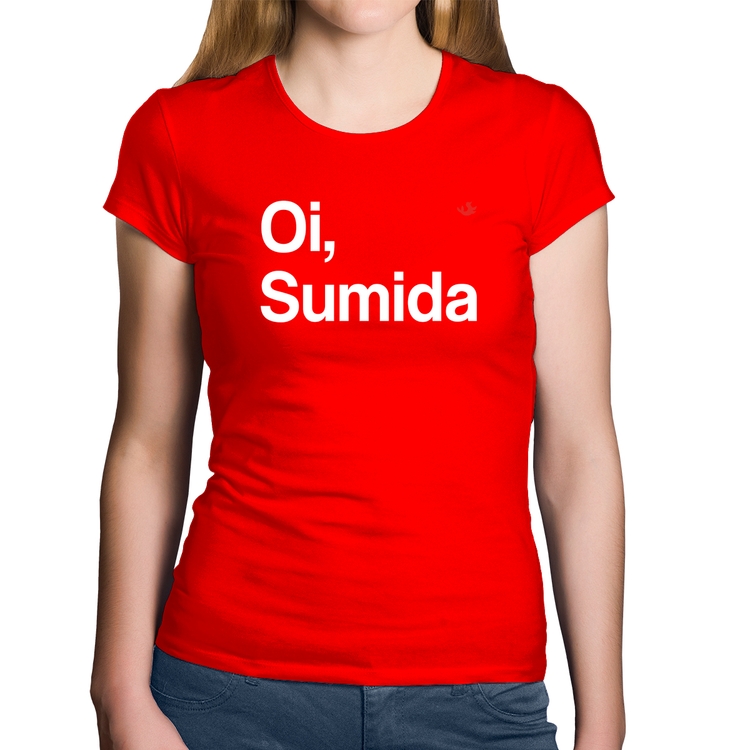 Baby Look Algodão Oi sumida - Vermelha