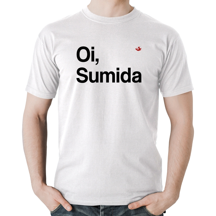 Camiseta Algodão Oi sumida - Branca
