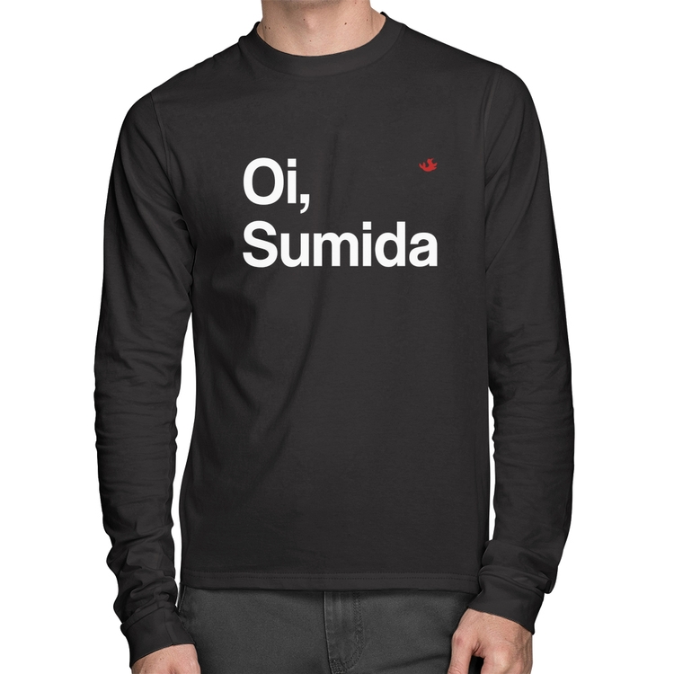 Camiseta Algodão Oi sumida Manga Longa