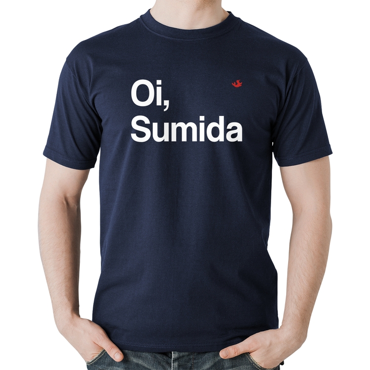 Camiseta Algodão Oi sumida - Marinho