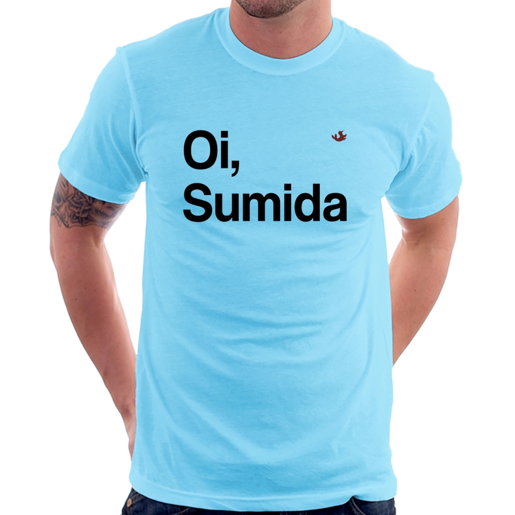 Camiseta Oi sumida - Azul Bebê