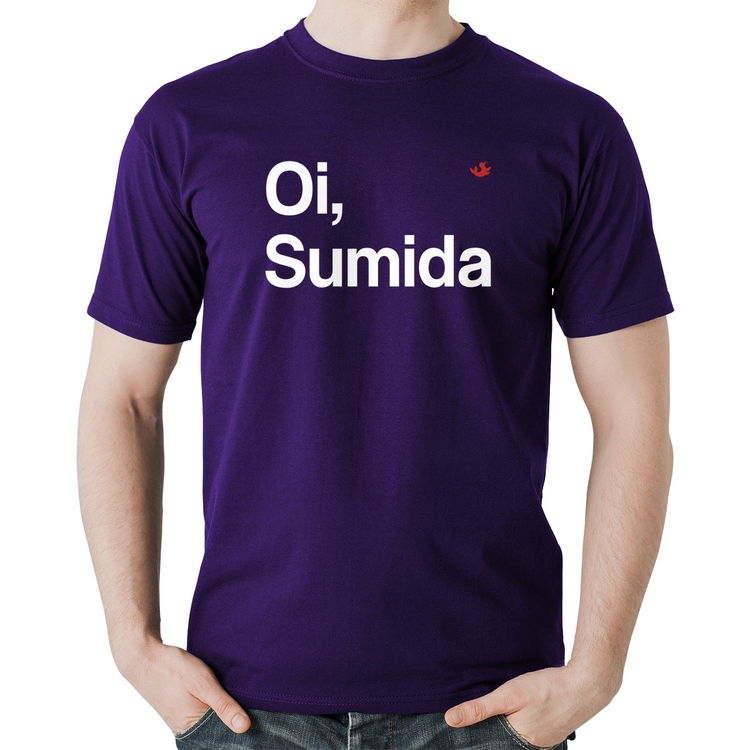 Camiseta Algodão Oi sumida - Roxa