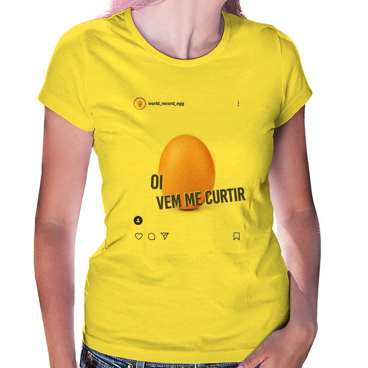 Baby Look Oi, vem me curtir - Amarela