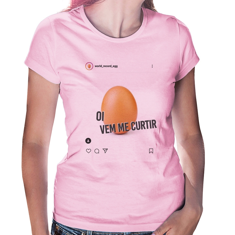 Baby Look Oi, vem me curtir - Rosa Bebê