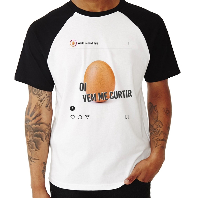 Camiseta Raglan Oi, vem me curtir