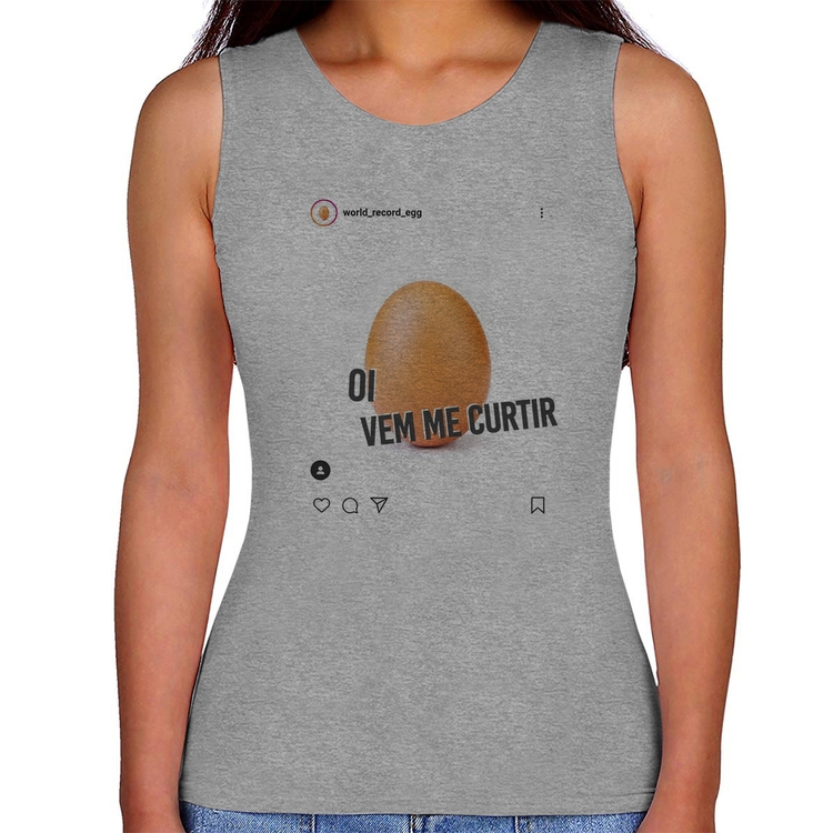 Regata Feminina Oi, vem me curtir - Cinza