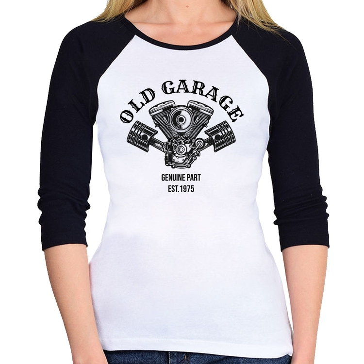 Baby Look Raglan Old Garage Genuine Part Est.1975 Manga 3/4