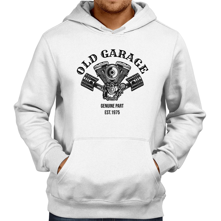 Moletom Old Garage Genuine Part Est.1975 - Branco