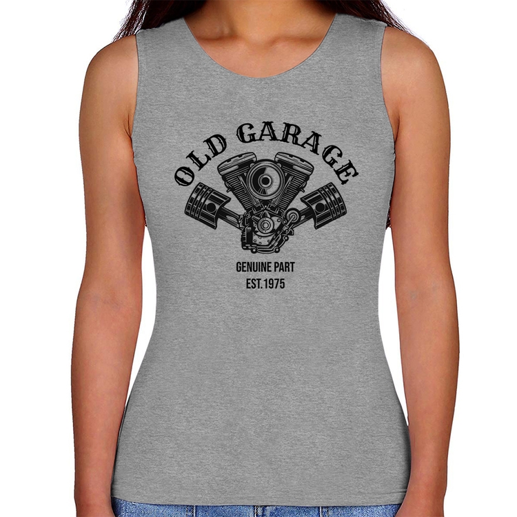 Regata Feminina Old Garage Genuine Part Est.1975 - Cinza