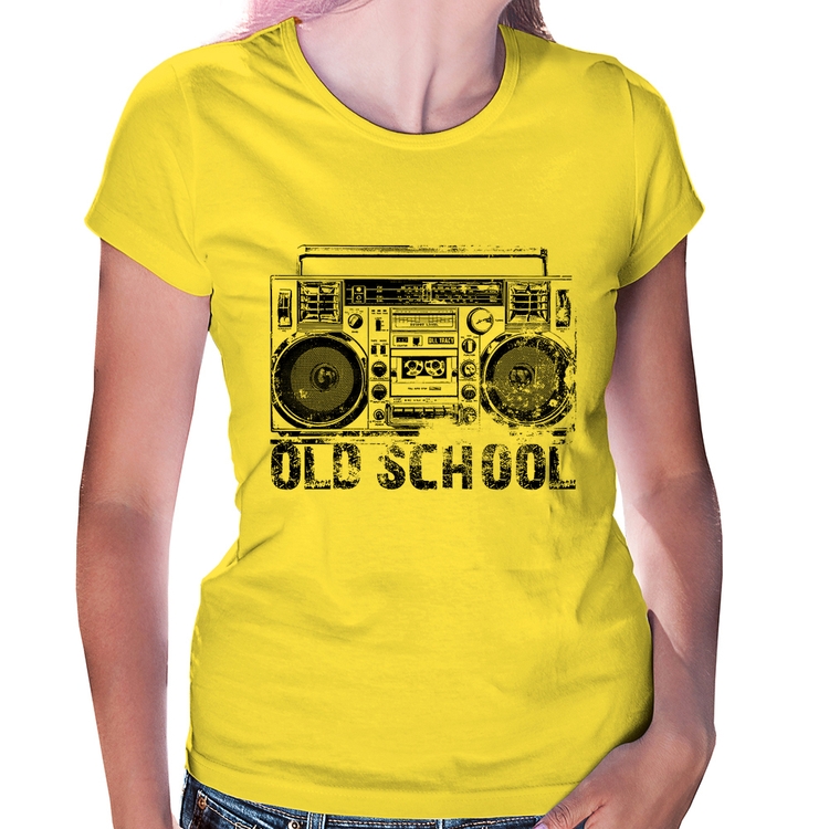 Baby Look Old School Boombox - Amarela