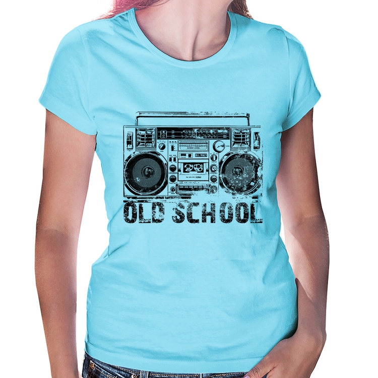 Baby Look Old School Boombox - Azul Bebê