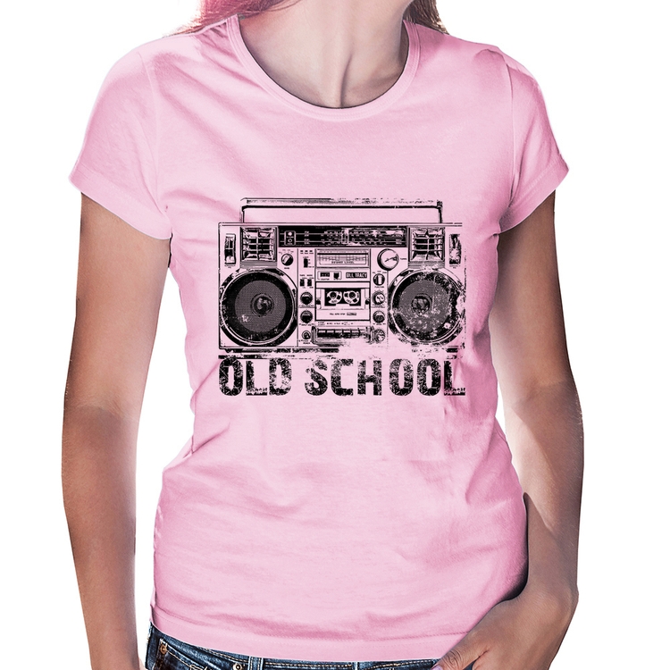Baby Look Old School Boombox - Rosa Bebê