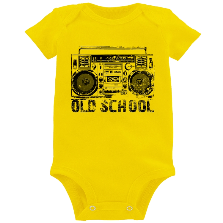 Body Bebê Old School Boombox - Amarelo